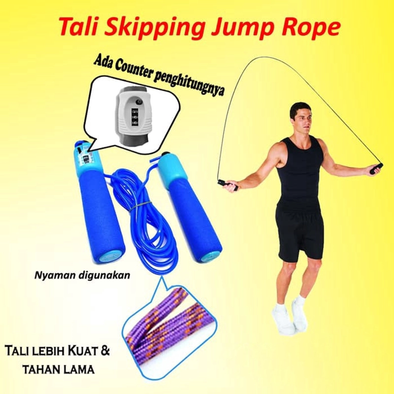 Product image KAHASIL - Skipping Jump Rope Alat Olahraga Lompat Tali Fitness Counter Hitung Gym Counting KMJ181 all variant all variant